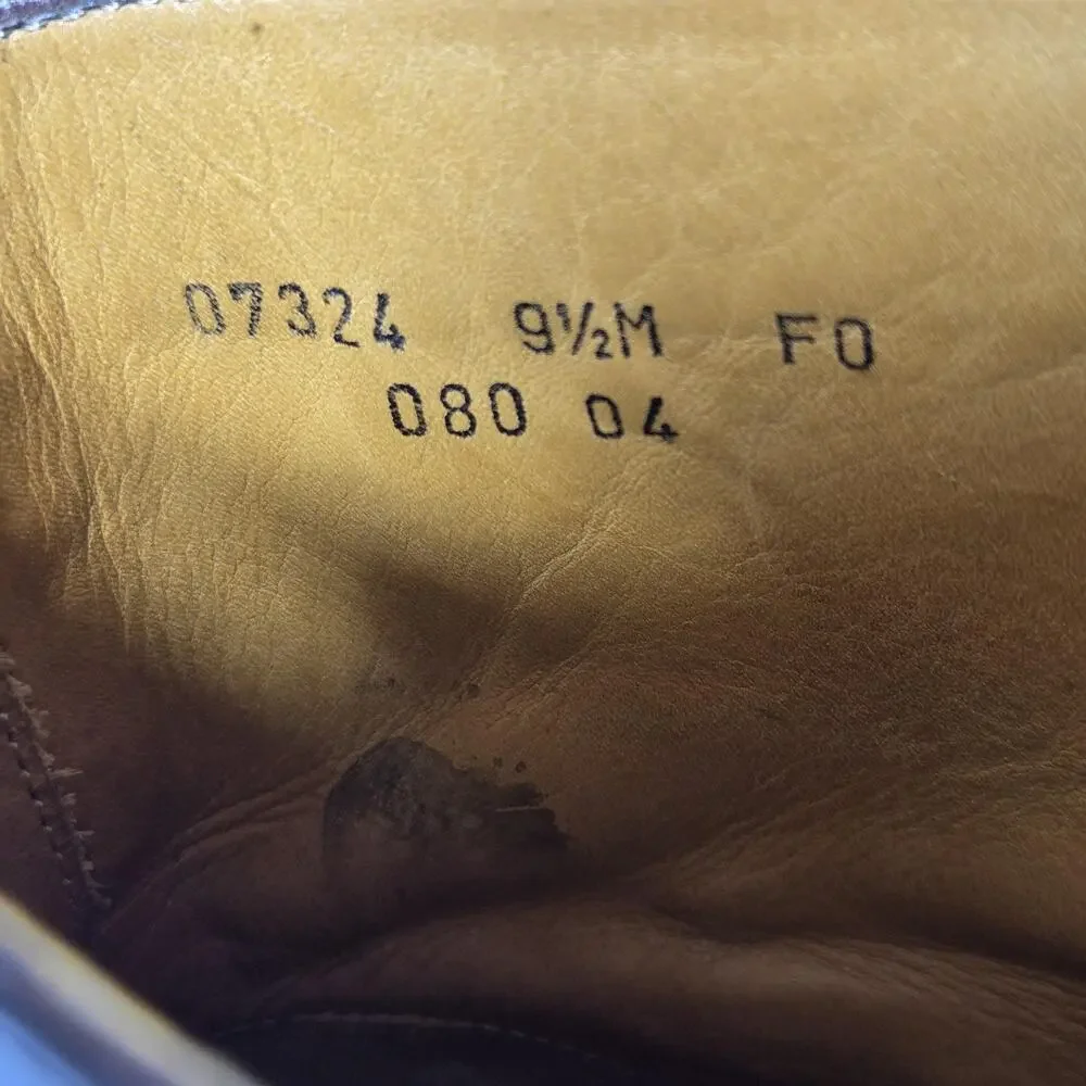 VTG Cole‎ Haan Country 07324 Combat Boots Mens 9.5 Brown Leather Moc Toe Lace Up